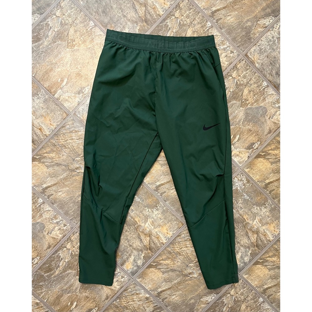 Nike Pro Dri-FIT Pants Men Large Green Tapered Training Joggers CJ2218
